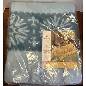 Vtg Fieldcrest Midnight Sun Rayon Acrylic Nylon Binding Blanket 72" x 90" NEW